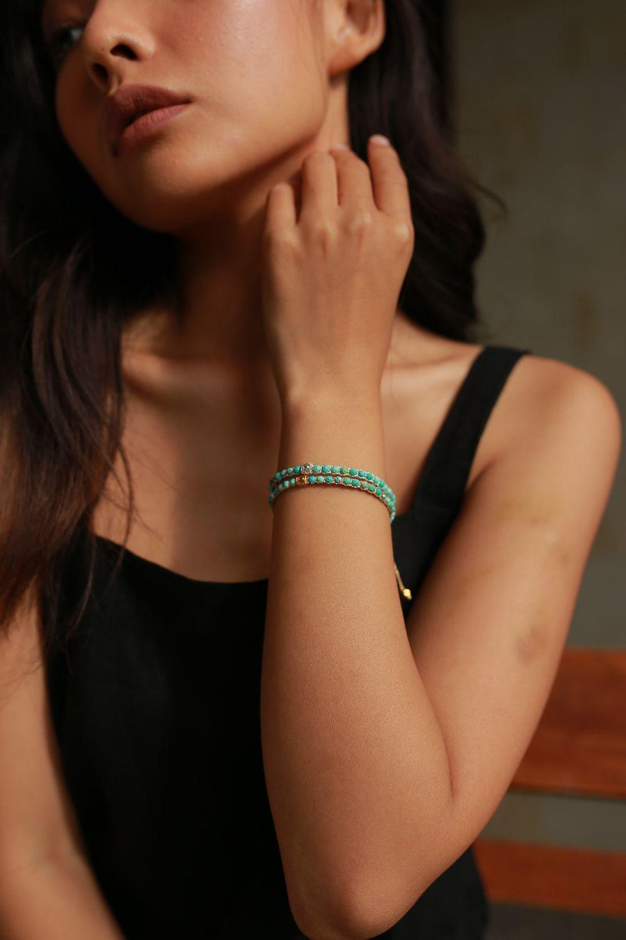 Turquoise Bracelet | Gold - Samapura Jewelry